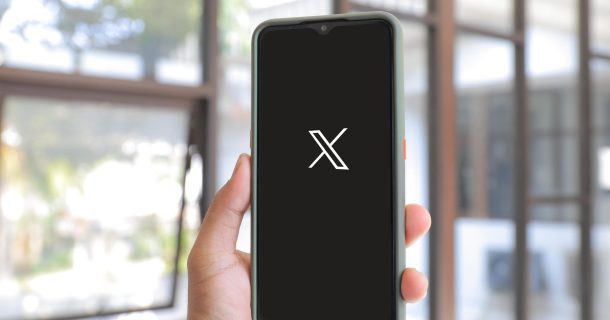 X logo on a smartphone
