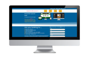 landing page on screen