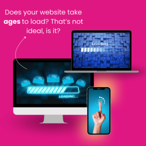 website loading problems shown on different devices
